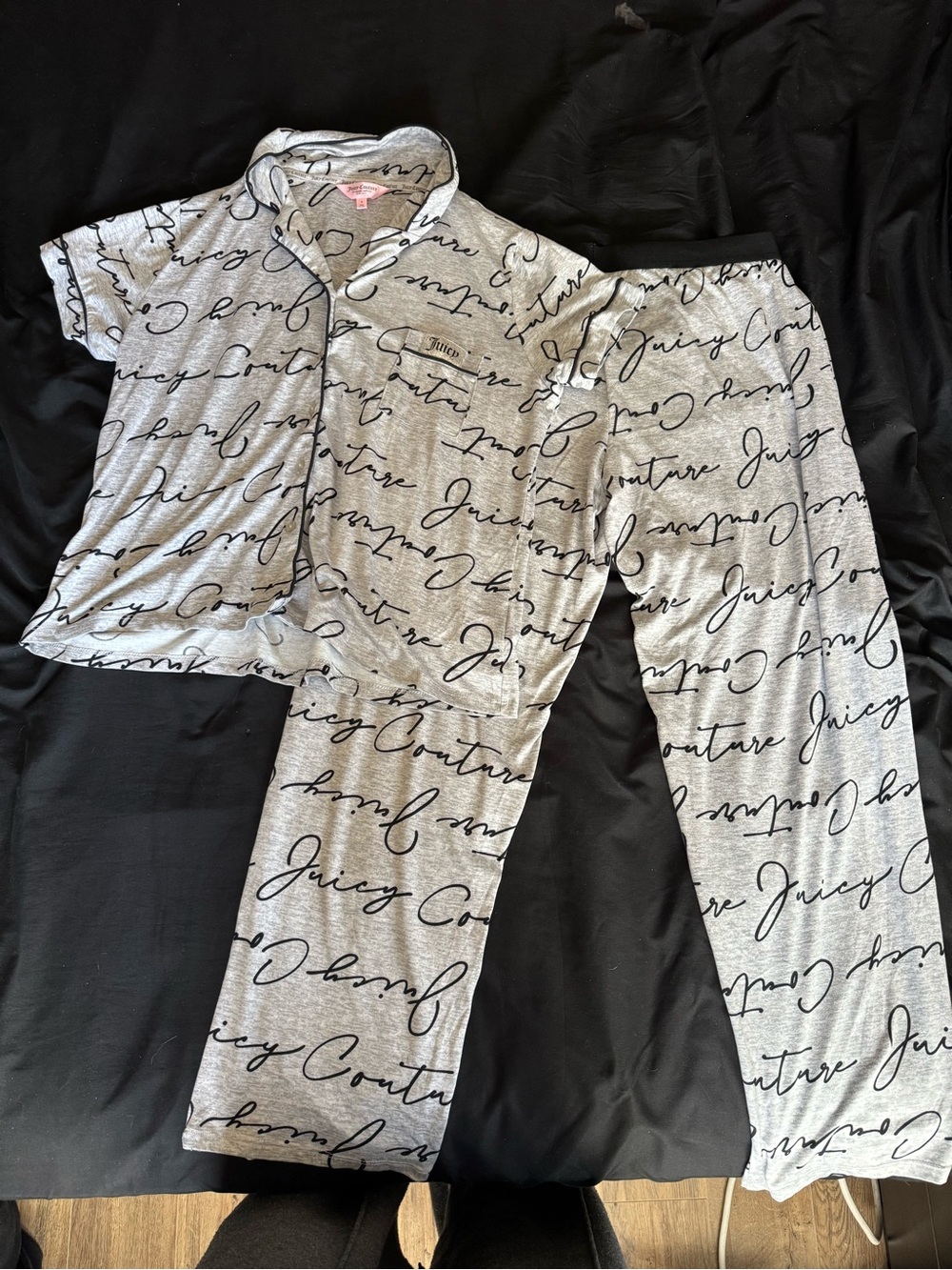 Juicy Couture Gray and Black Pajama Set Bundle